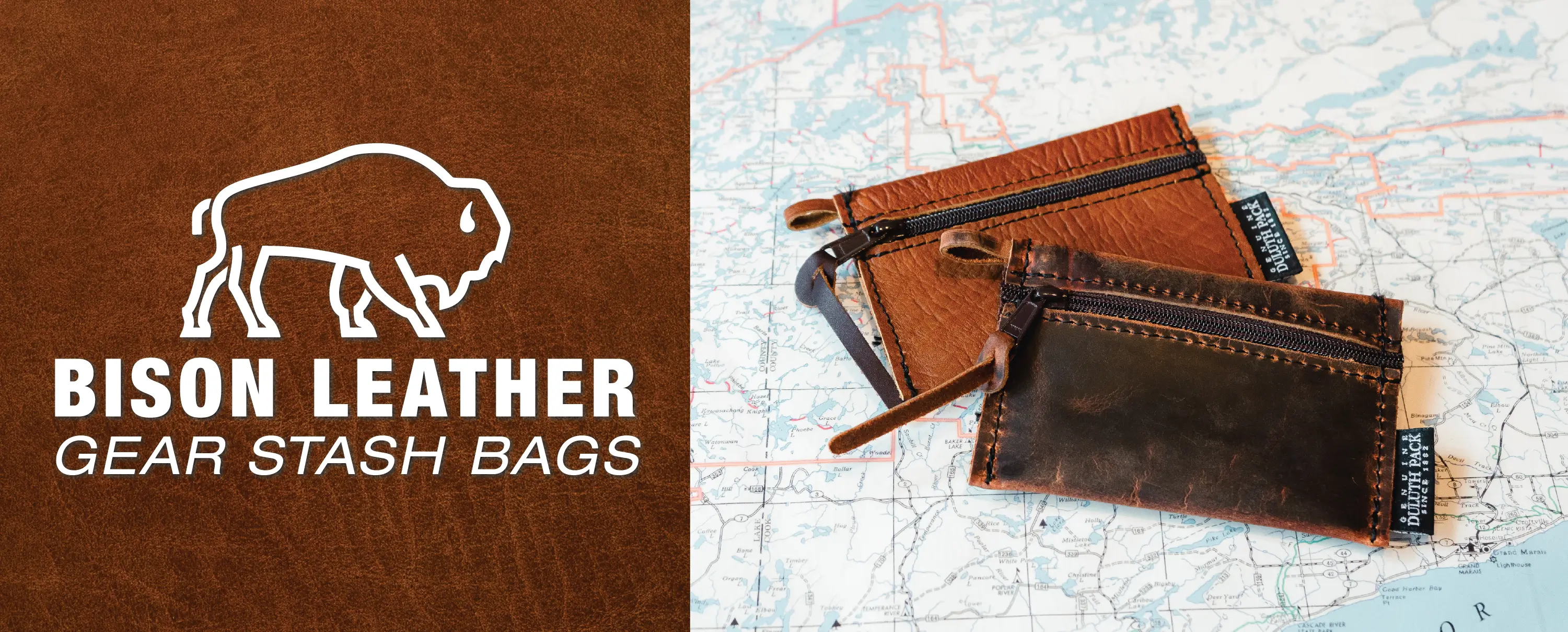 Bison Leather Gear Stash Bags