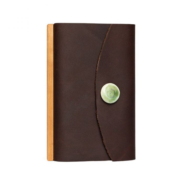 Loose Leaf Button Closure Leather Journal