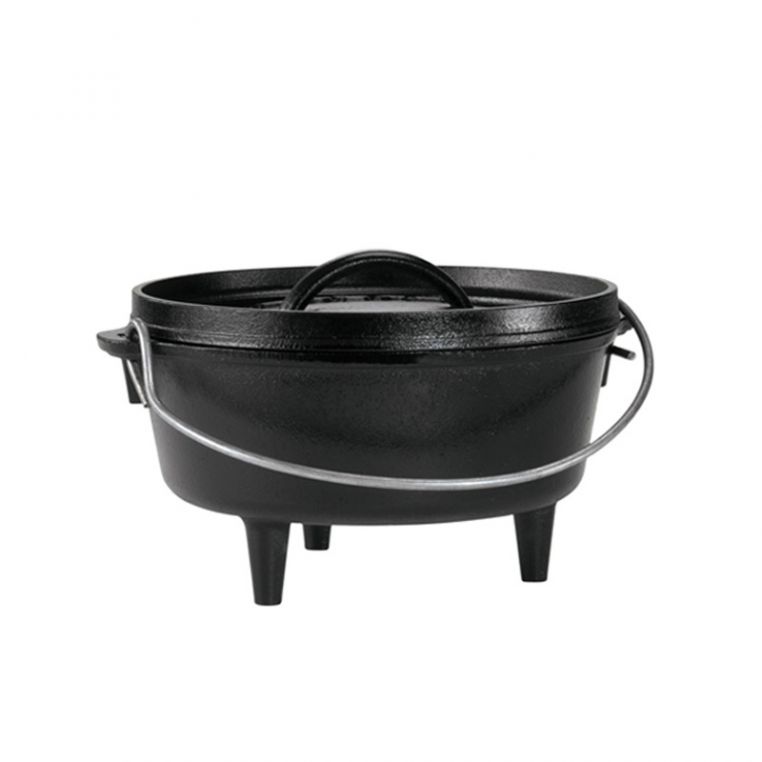 Lodge 8 inch 2 Quart Cast Iron Camp Dutch Oven