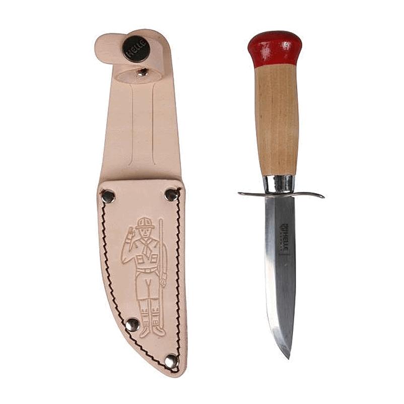  HELLE Knives - Scout Knife, Boy - Sandvik 12C27 Stainless  Steel Fixed Blade - Birch Wood Handle - Leather Sheath - Traditional Field  Knife for Camping, Fishing, Hunting, Men 