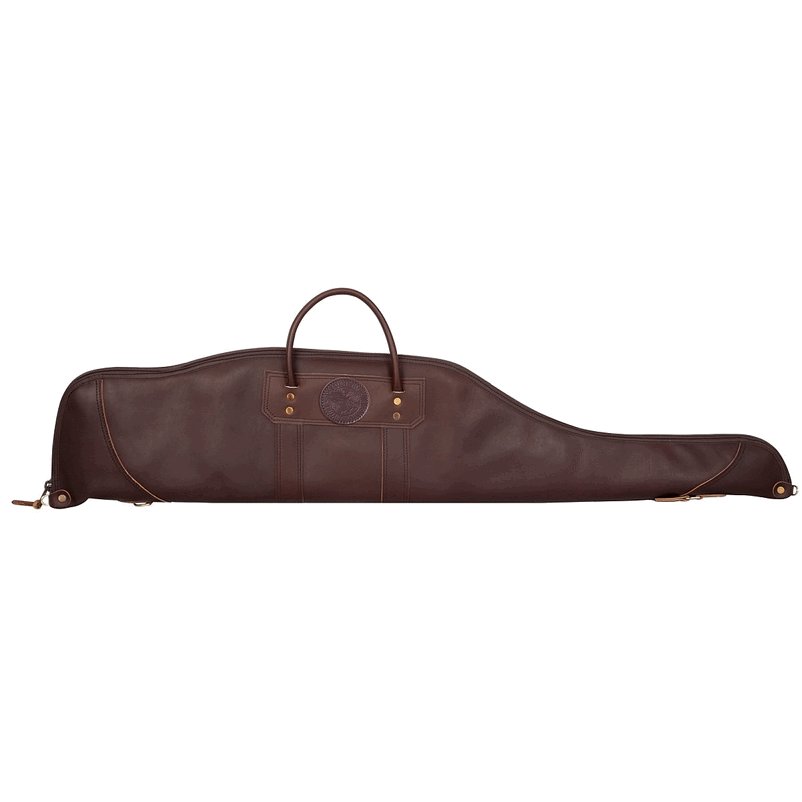 free shipping Black Leather Gun Case with Brown Trim and Soft Cotton Interior 