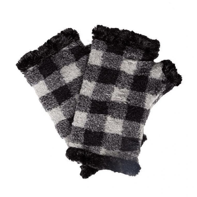 Plaid fingerless gloves discount